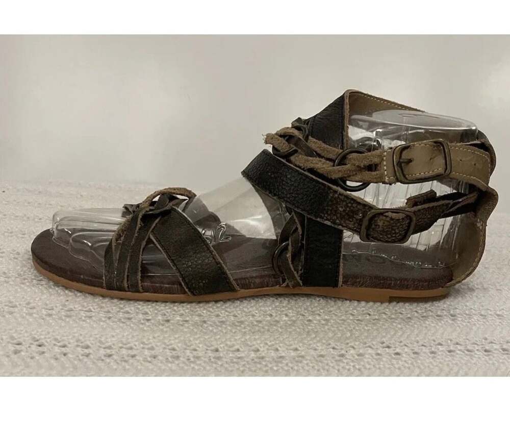 Roan by Bed Stu Gretch Women's Brown Distressed Leather Gladiator Sandals
